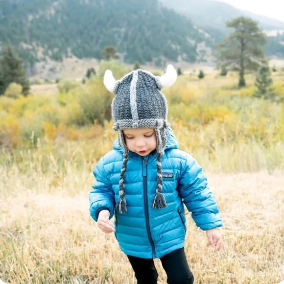 NWT ANDES GIFTS IMPORTED HAND KNITTED, REAL 🦙 FUR VIKING BEANIE! IN GRAY 4 KIDS - Picture 4 of 8